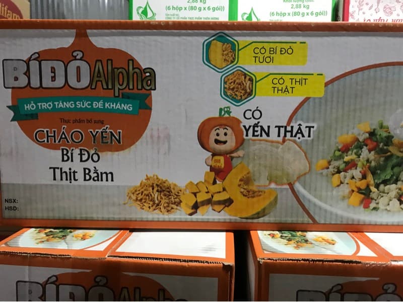 Cháo Yến Thịt Bằm Bí Đỏ 50gr/30 gói ( hộp )
